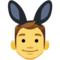 Men With Bunny Ears Partying emoji on Facebook